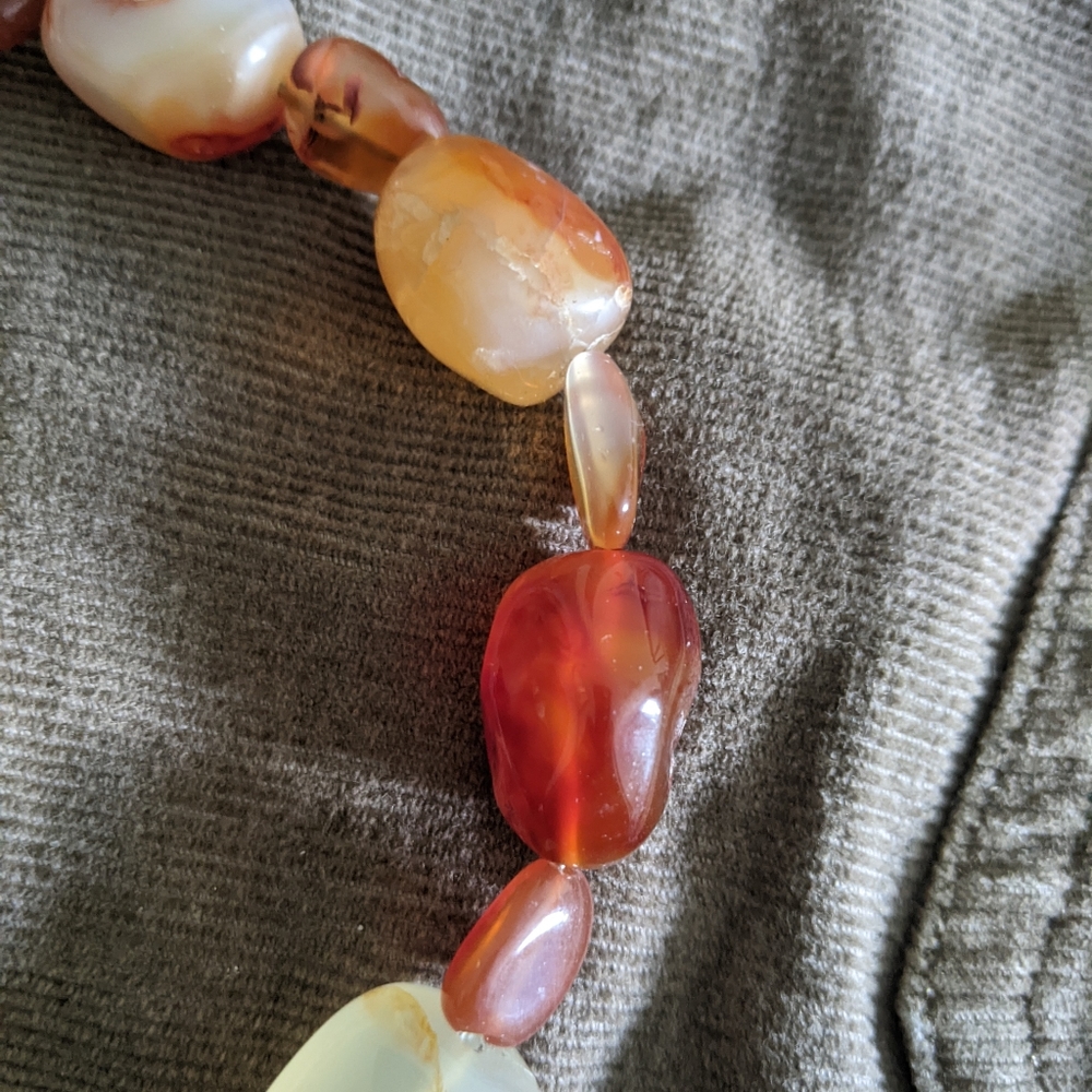 16" orange agate necklace - Picture 2 of 3